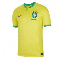 Billiga Brasilien Hemma fotbollskläder VM 2022 Kortärmad